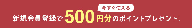 新規会員登録で500ポイントプレゼント