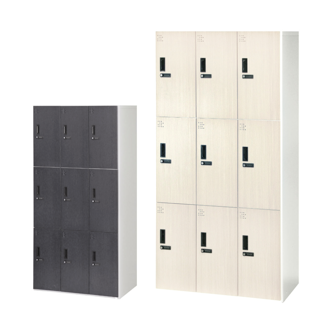 ダイヤル式ロッカー9人用（木目調）