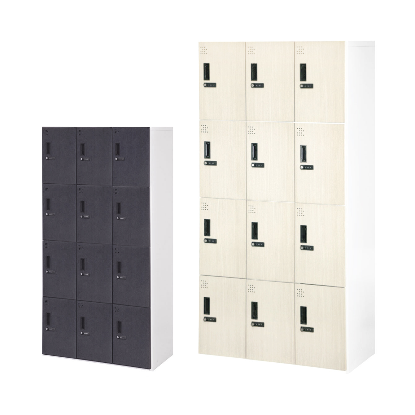ダイヤル式ロッカー12人用（木目調）