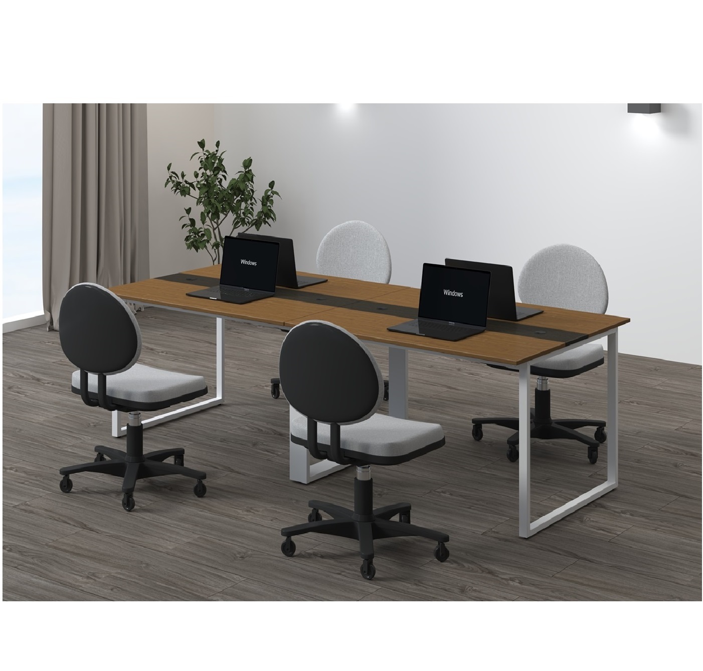 EZ+ フリーアドレスデスク 2連4人用 (240cm)