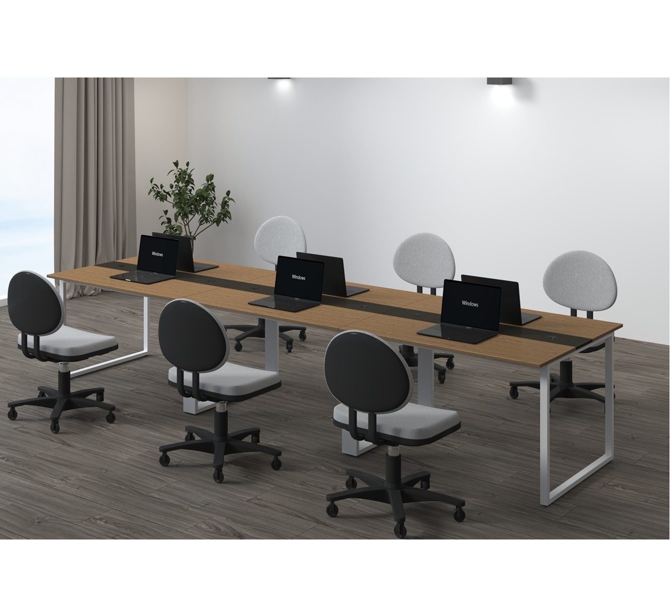 EZ+ フリーアドレスデスク 3連6人用 (360cm)