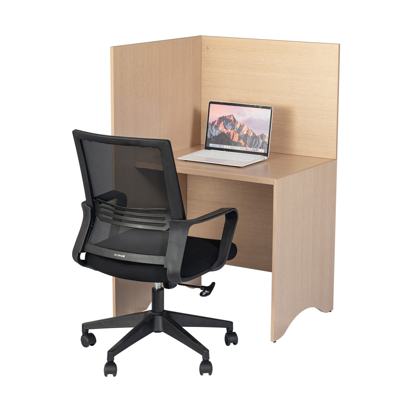 個別パネルデスク 片開き L字型（幅70cm)