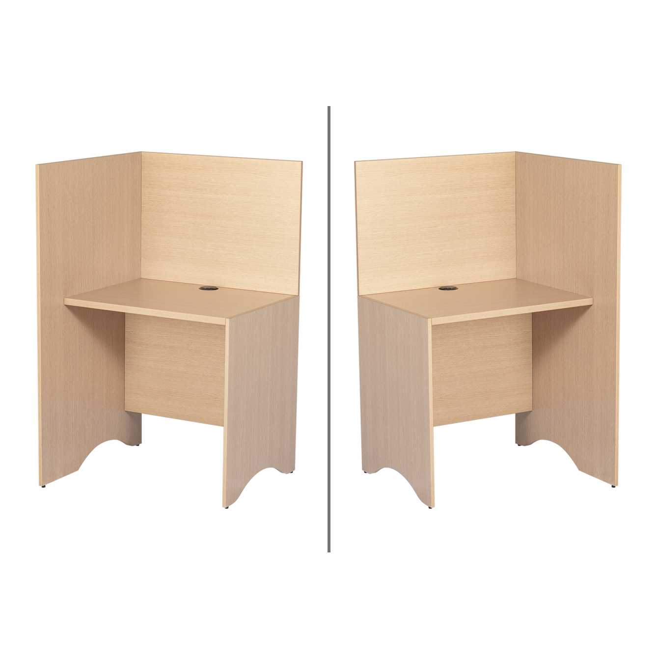 個別パネルデスク 片開き L字型（幅70cm)