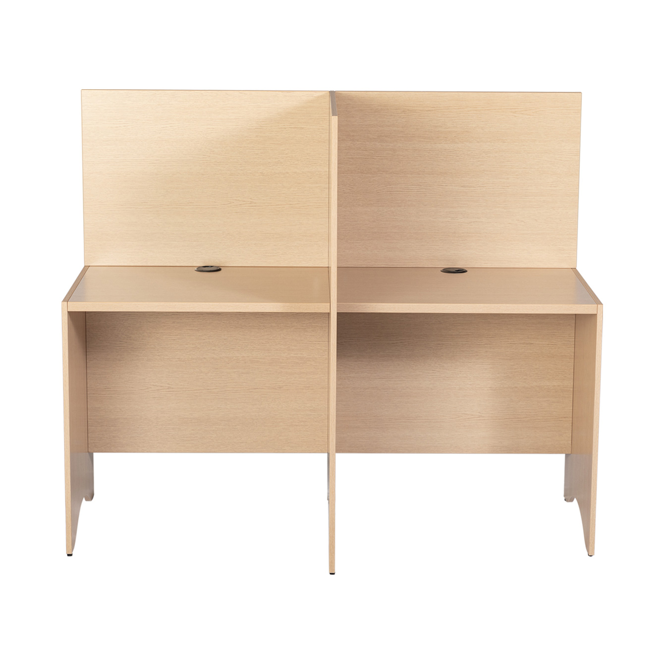 個別パネルデスク 2人用 両サイド開き T字型（幅140cm)