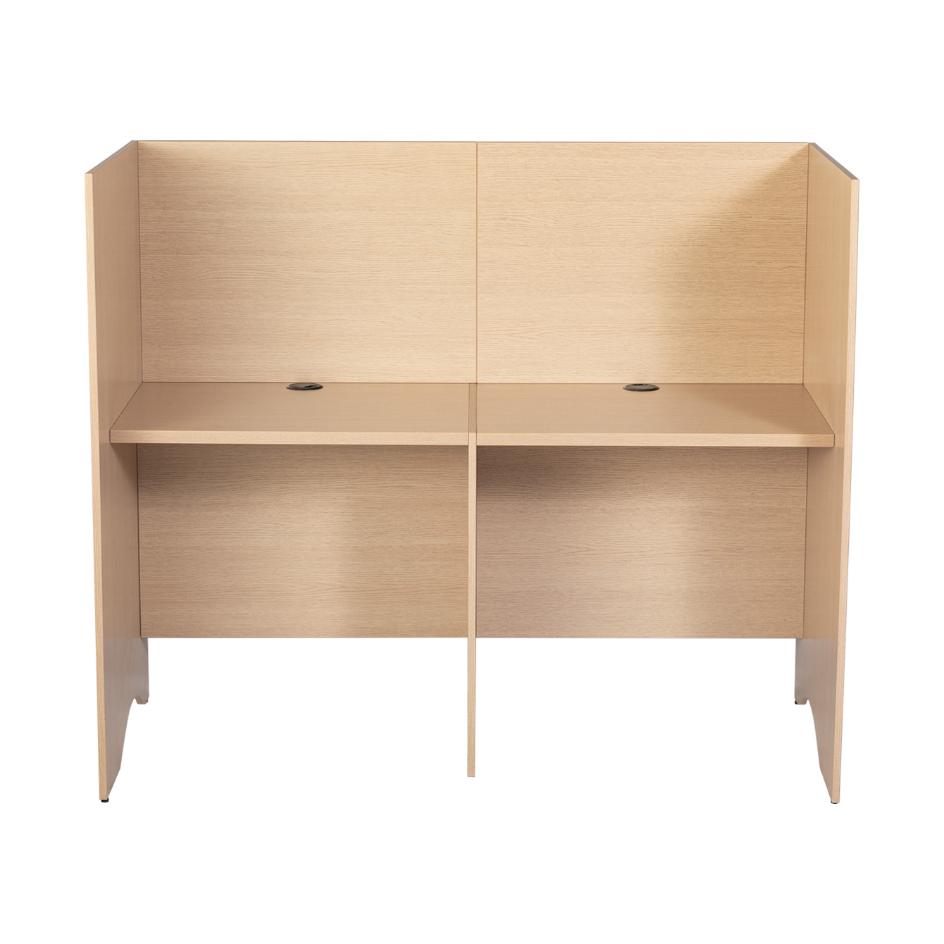 個別パネルデスク 2人用 両サイド閉じ コの字型（幅140cm)