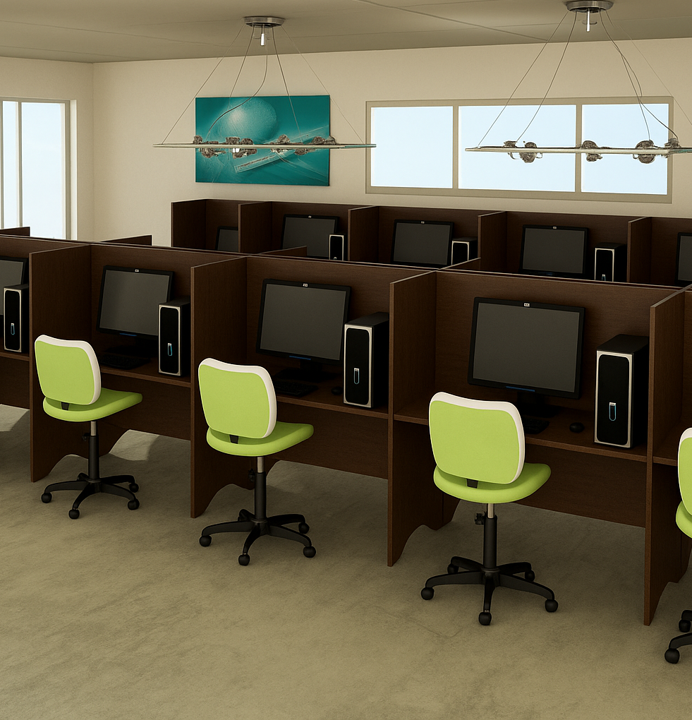 集中ブース パネルデスク・キャレルデスク（80cm）