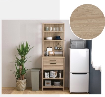 LAFIKA（ラフィカ）キッチンラック（ハイタイプ/高さ180cm）グレーナチュラル