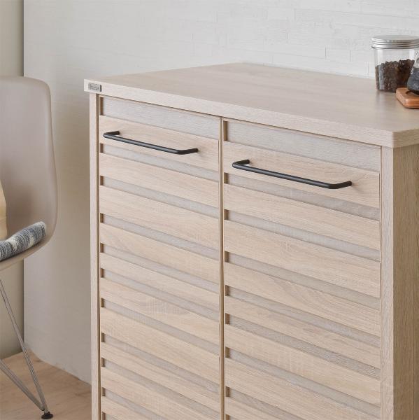 LAFIKA（ラフィカ）キッチンキャビネット（ロータイプ/高さ90cm）グレーナチュラル