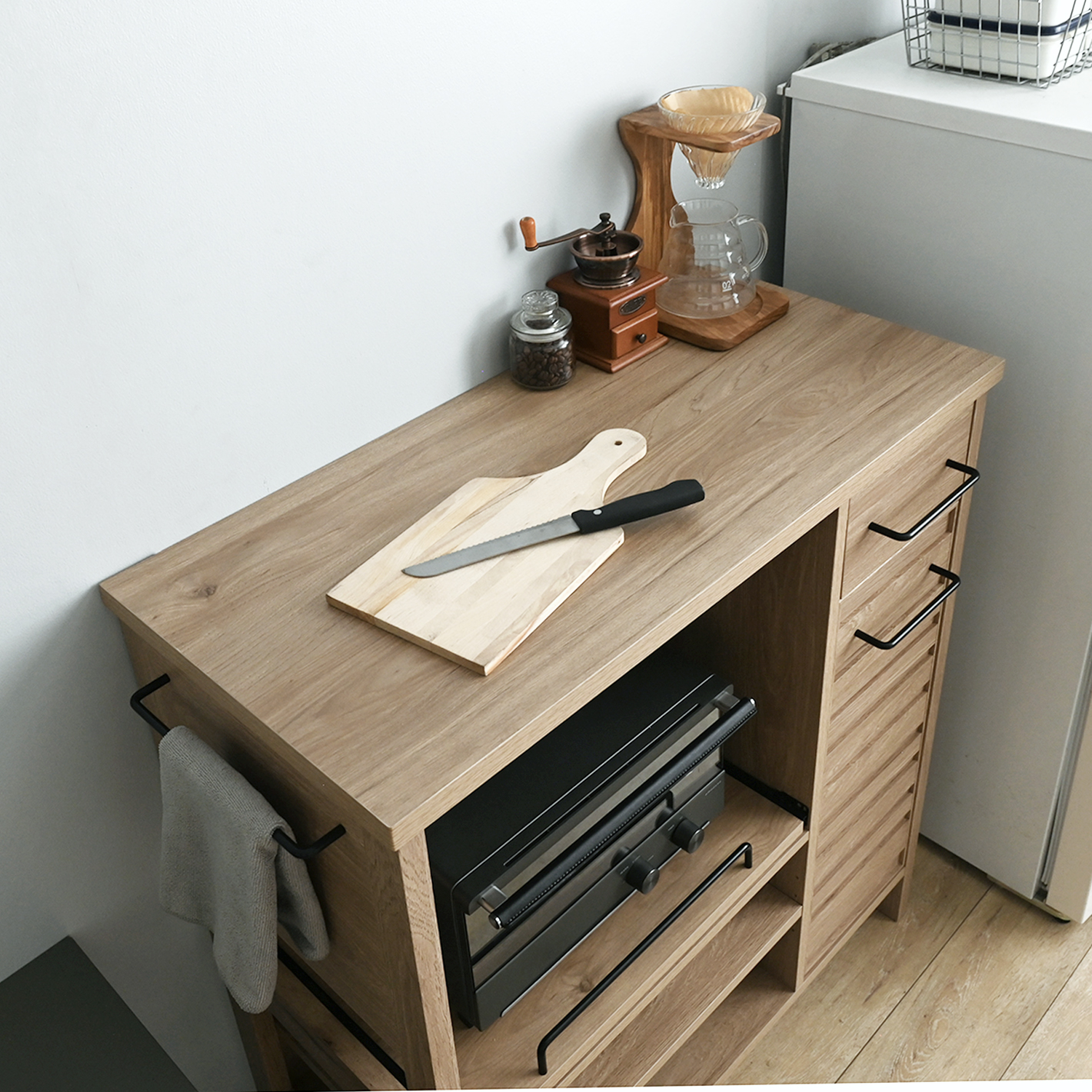 LAFIKA（ラフィカ）レンジボード（ロータイプ/高さ90cm）グレーナチュラル