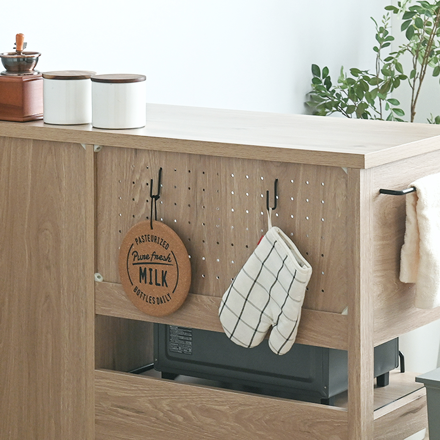 LAFIKA（ラフィカ）レンジボード（ロータイプ/高さ90cm）グレーナチュラル