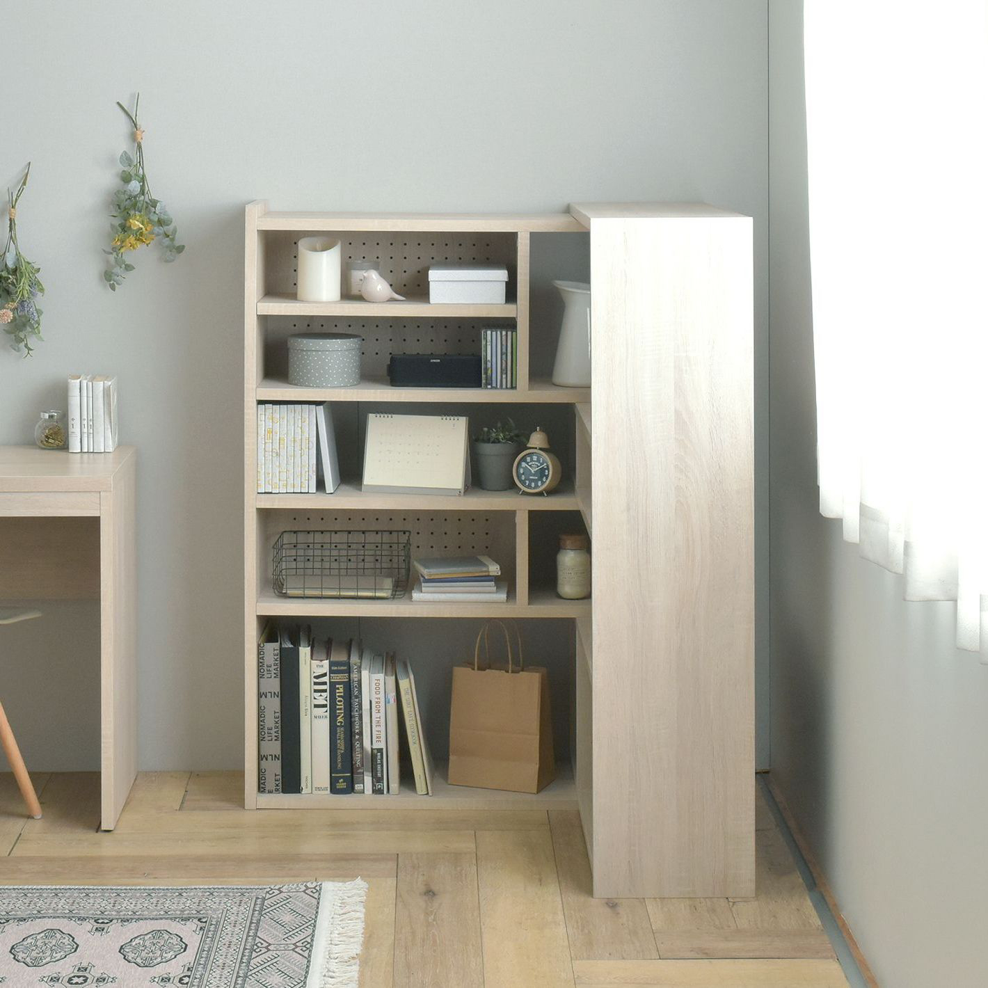 Like（ライク） 伸縮ラック（ハイタイプ／高さ126cm）オークナチュラル