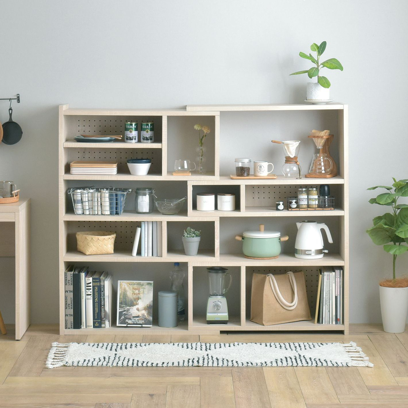 Like（ライク） 伸縮ラック（ハイタイプ／高さ126cm）オークナチュラル