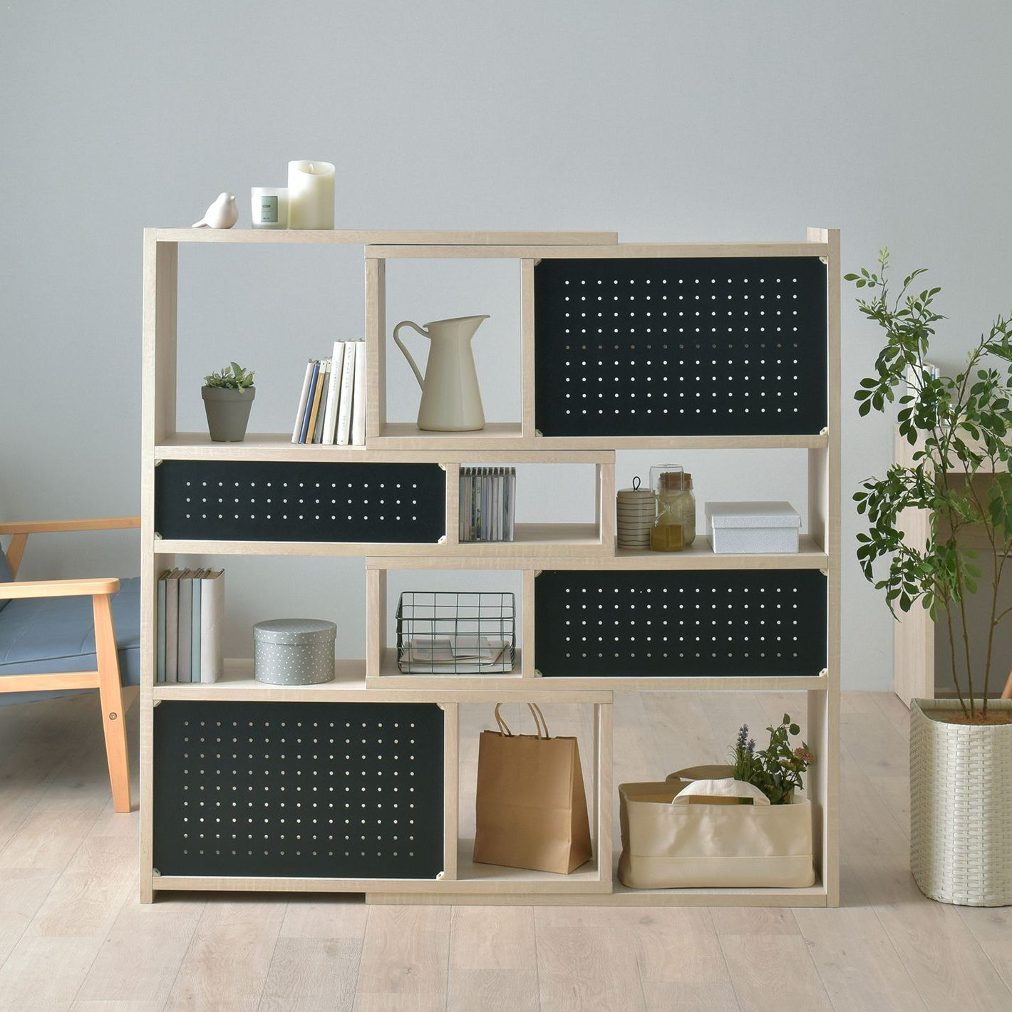 Like（ライク） 伸縮ラック（ハイタイプ／高さ126cm）オークナチュラル