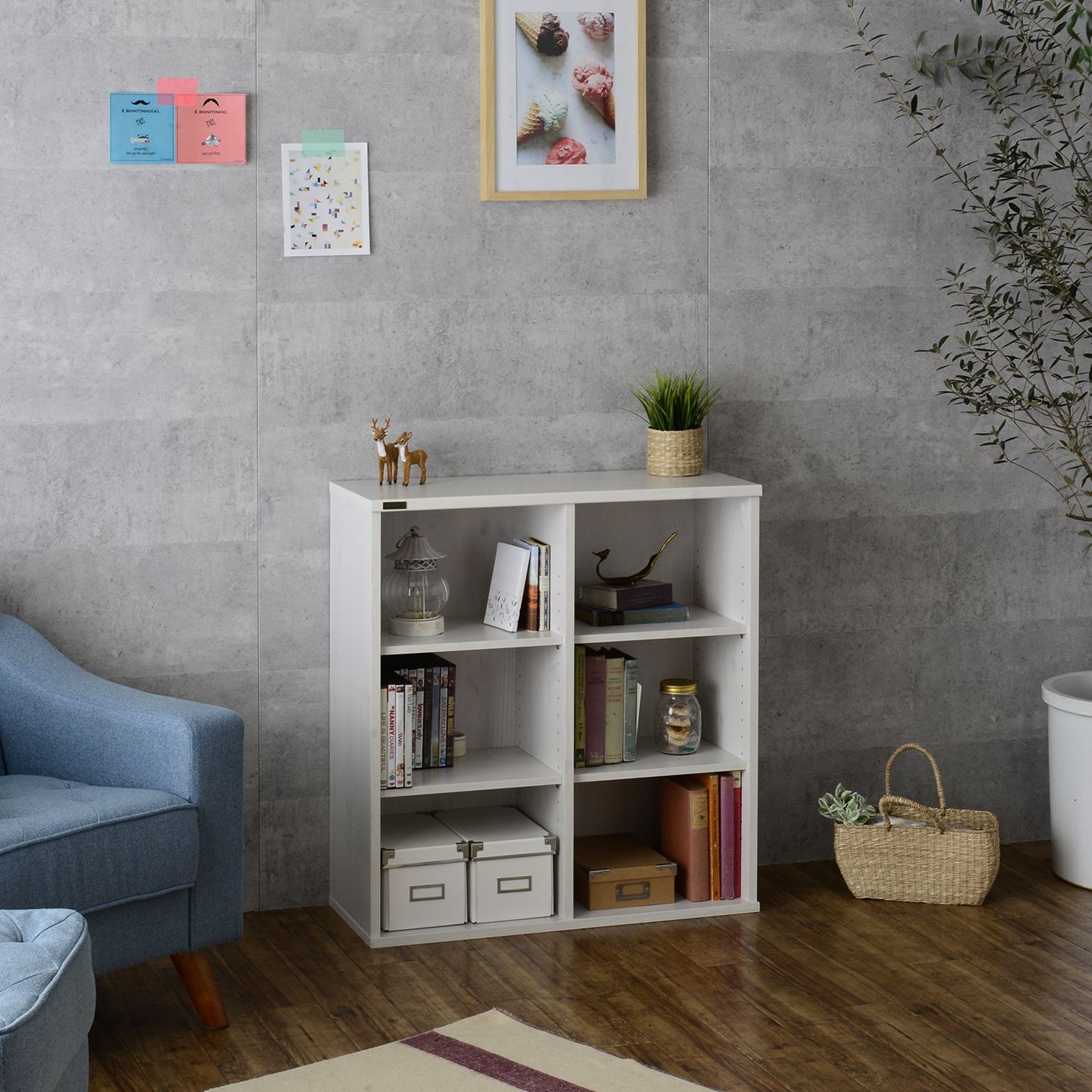 NEFLAS（ネフラス）オープンシェルフ（幅75cm）　ホワイト